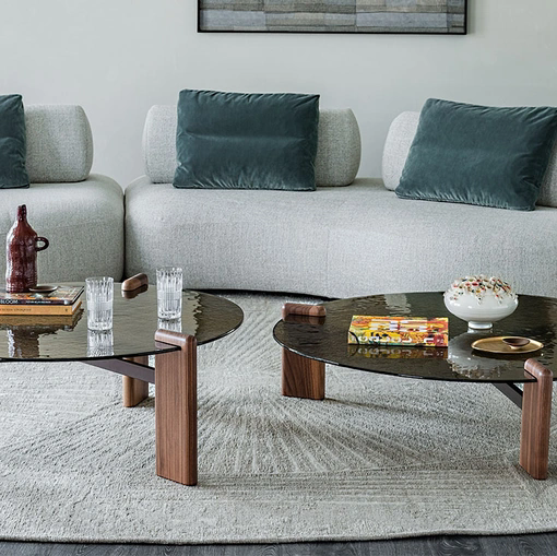 Tavolino Lagoon in vetro e legno di Cattelan Italia