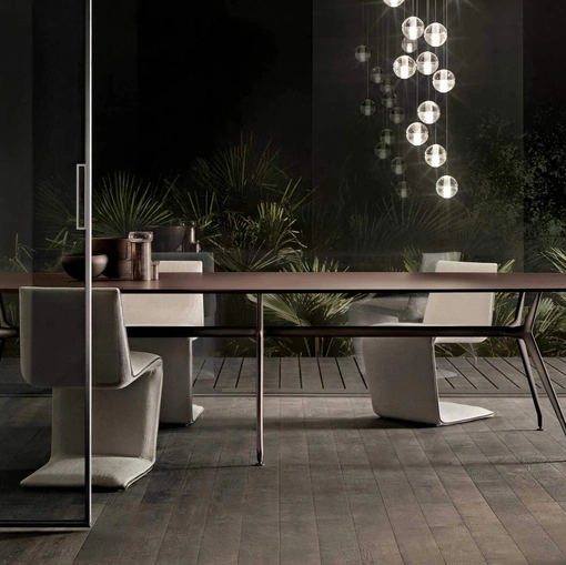 Tavolo Manta con top in Rovere di Rimadesio