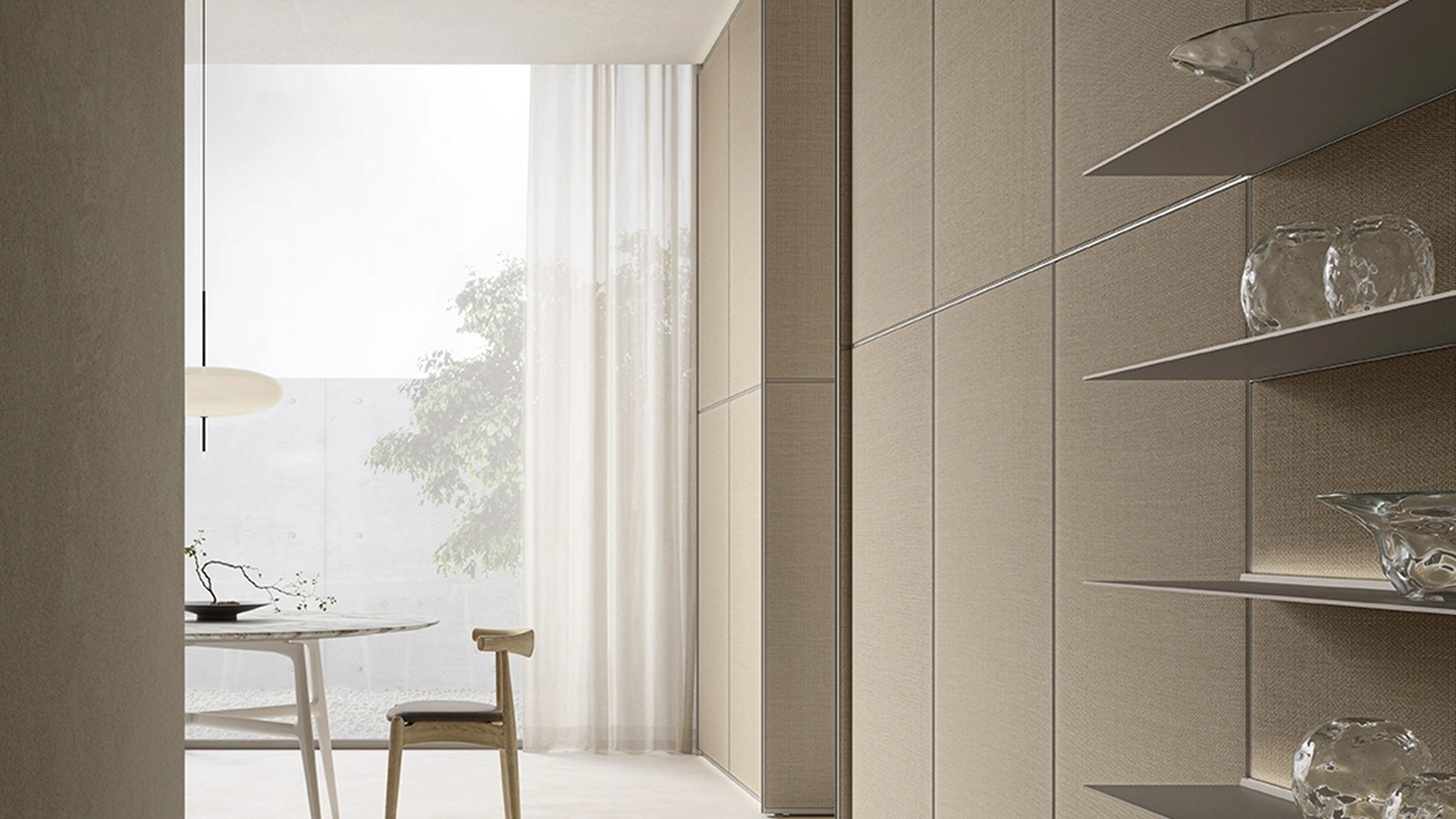 Boiserie Modulor Rafia di Rimadesio