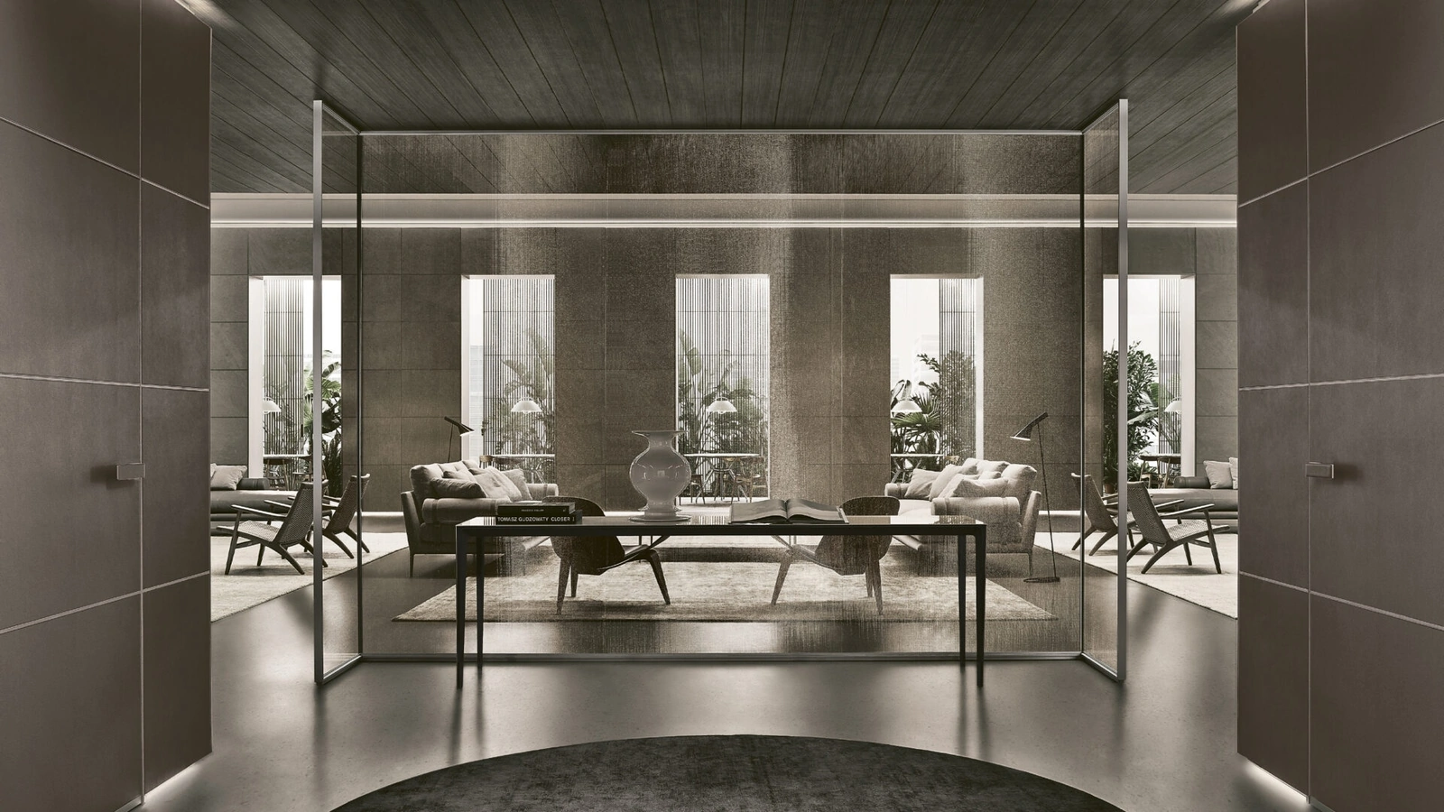 Boiserie Modulor Similpelle e Litech di Rimadesio