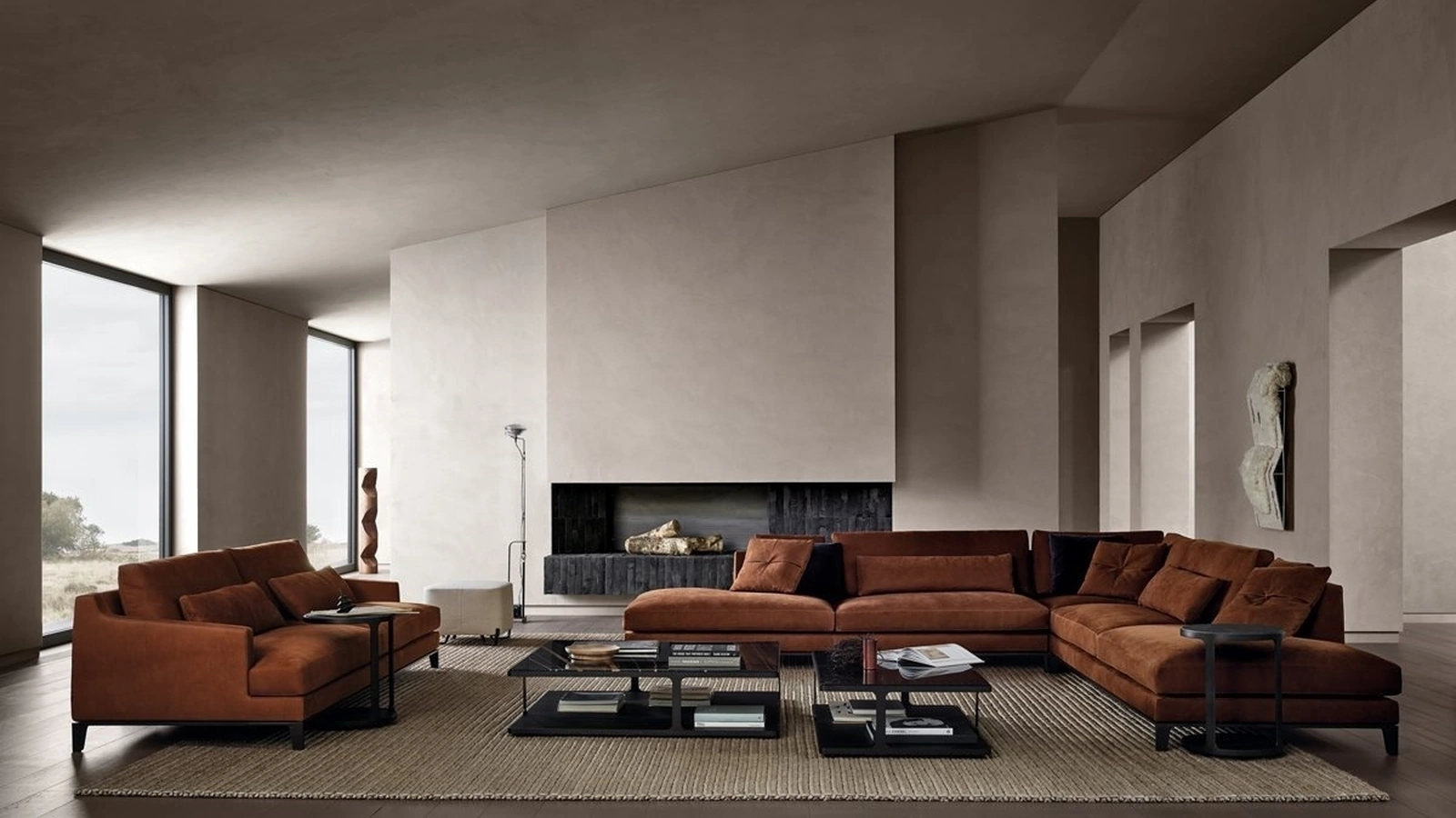 Tavolino Creek in marmo e legno di Poliform