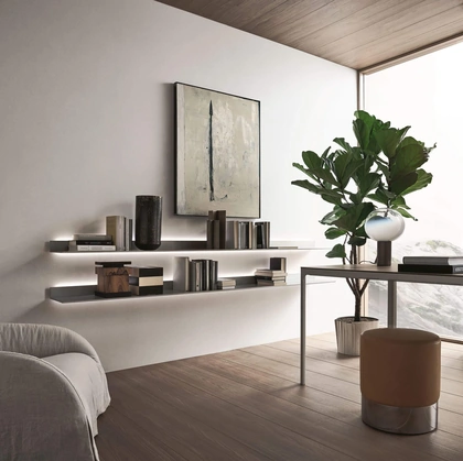 Mensola in vetro Eos di Rimadesio