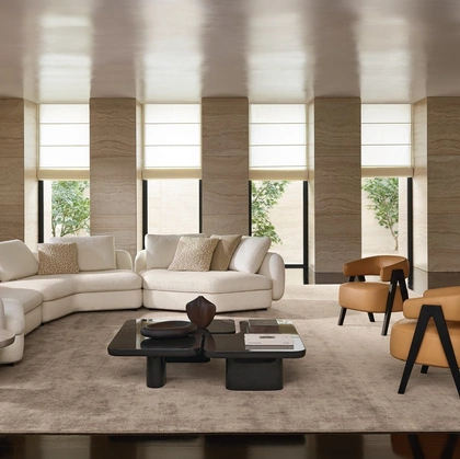 Tavolini Ernest in laccato lucido Moka di Poliform