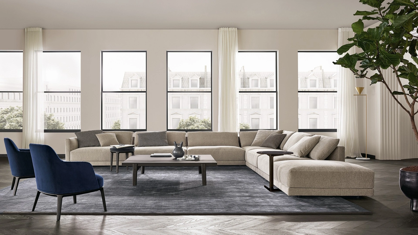 Tappeto Frame colore carbone di Poliform