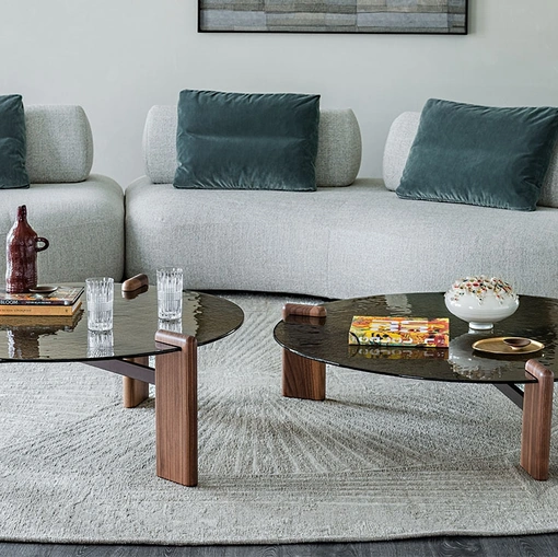 Tavolino Lagoon in vetro e legno di Cattelan Italia