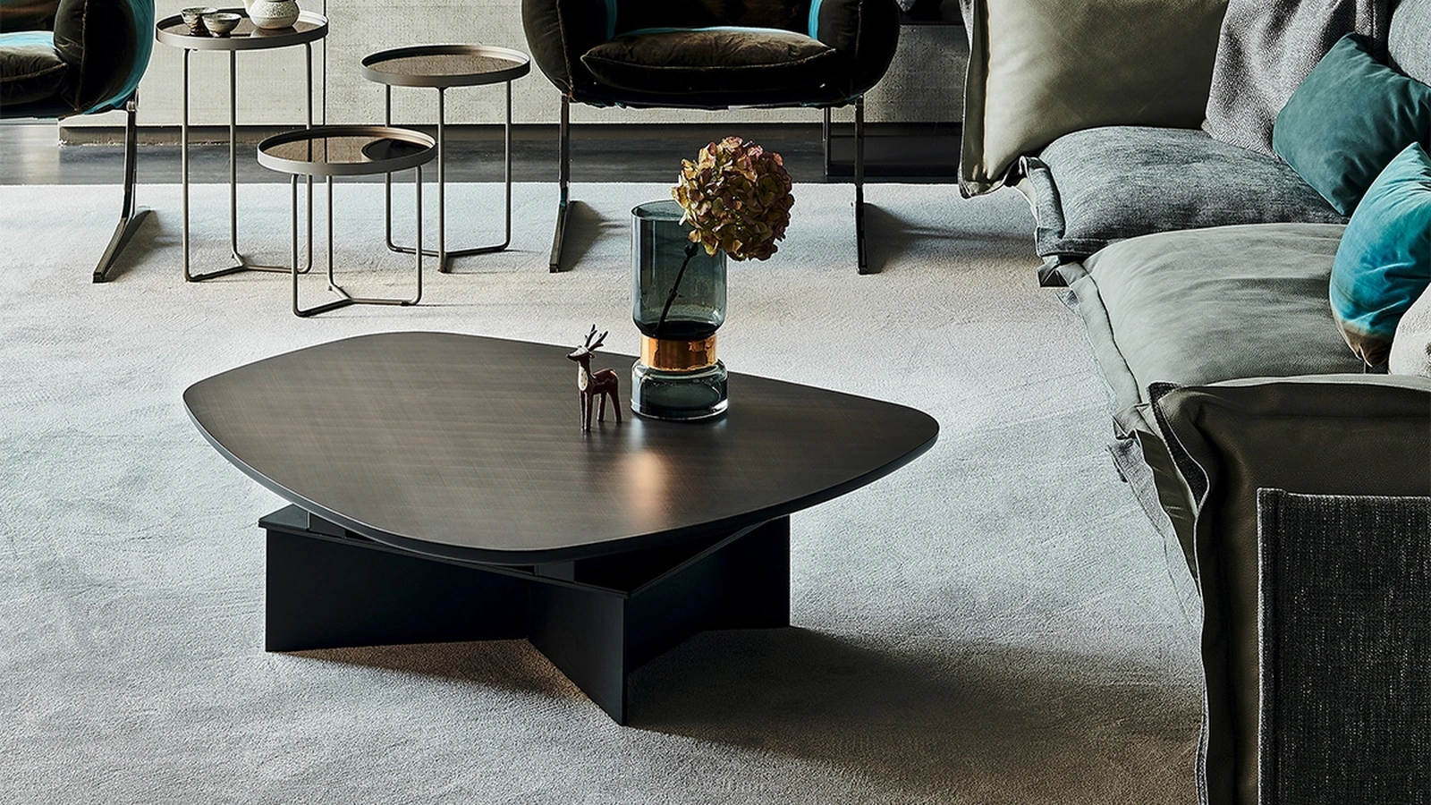 Tavolino con piano in legno laccato Brushed Bronze Orlando Cattelan Italia