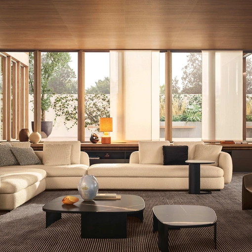 Tavolini Koishi con piano in marmo di Poliform