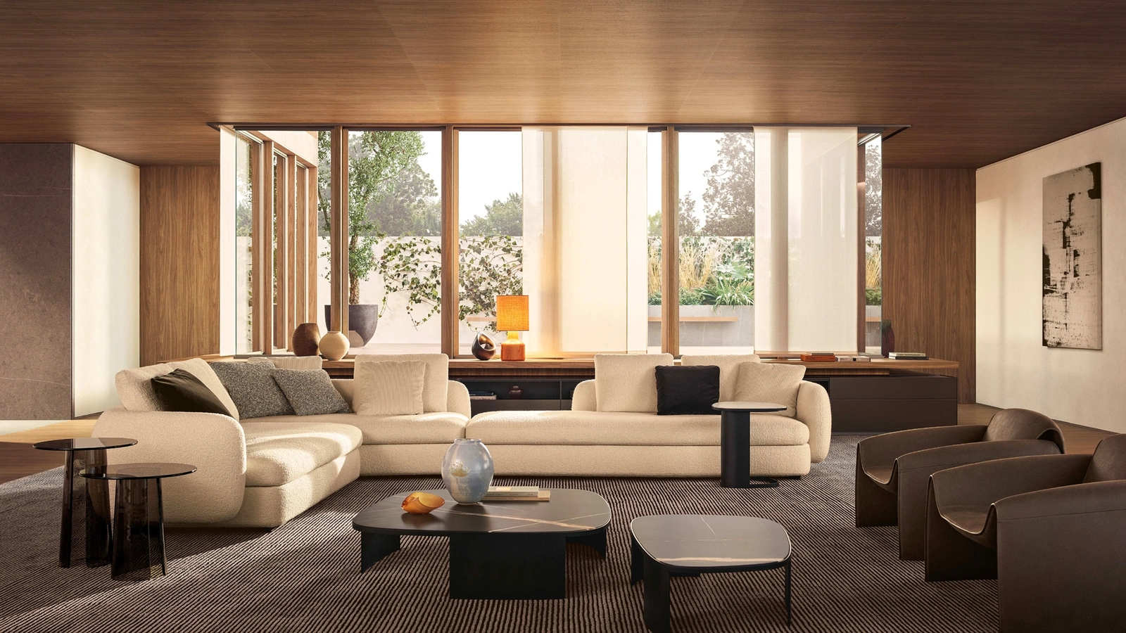 Tavolini Koishi con piano in marmo di Poliform