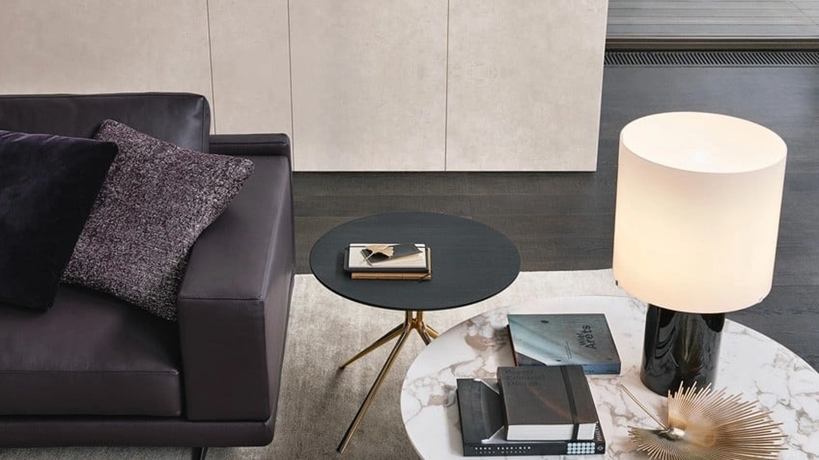 Tavolino Mondrian con top in marmo o vetro di Poliform