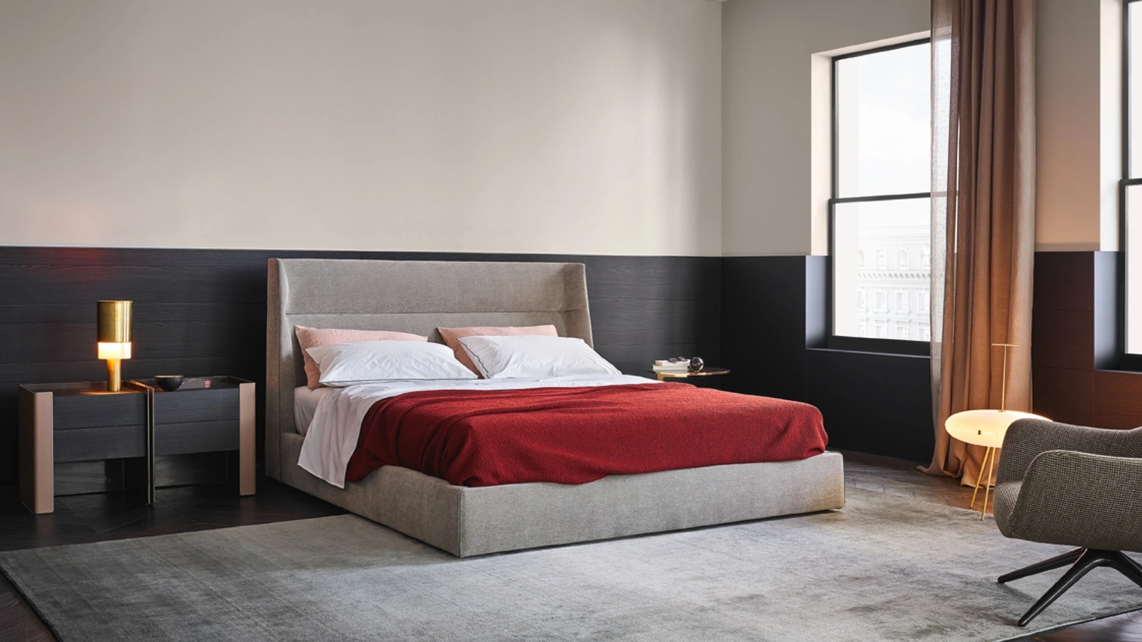 Tappeto Soft in seta di bambù caratterizzato dall'intreccio di venticinque diverse tonalità di grigio di Poliform