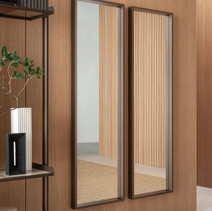 Specchio Altea con cornice in alluminio di Riflessi