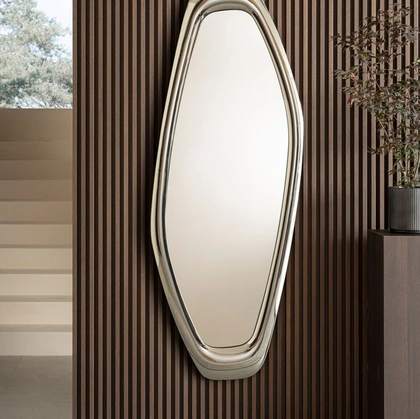 Specchio Soul con cornice in cristallo di Riflessi