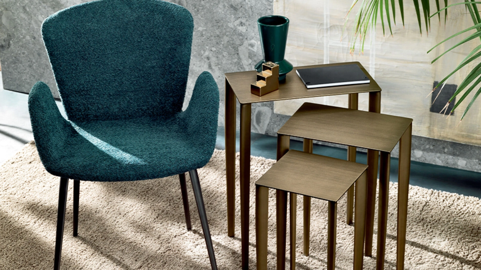 Tavolino Tris in metallo di Riflessi