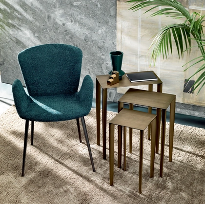 Tavolino Tris in metallo di Riflessi