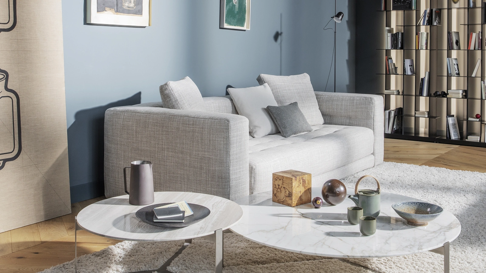 Tavolino Yari con top in marmo di Flou