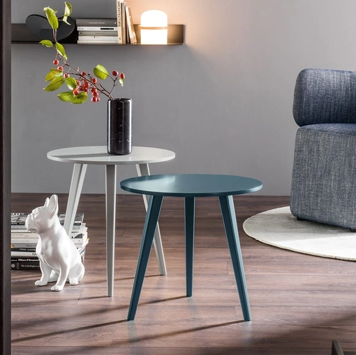 Tavolino rotondo in laccato opaco Trio di Novamobili