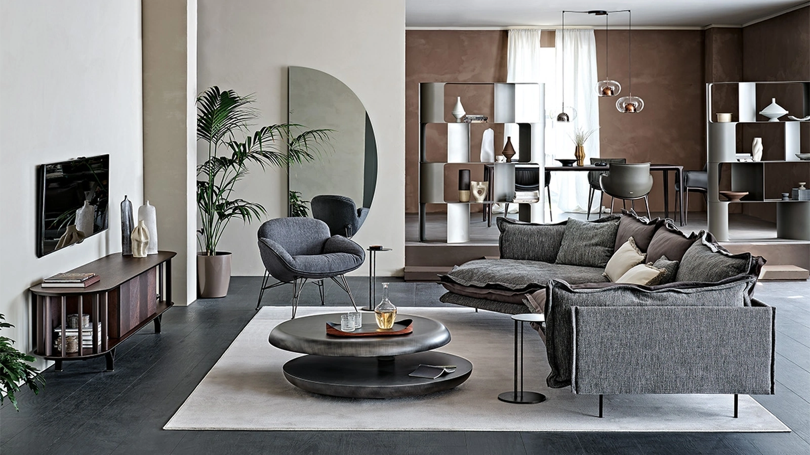 Tavolino in legno finitura brushed Grey Yo-Yo Brushed di Cattelan Italia