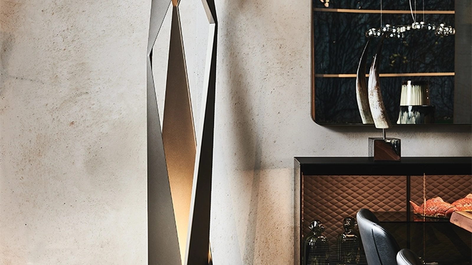 Lampada da terra in acciaio Thriller di Cattelan Italia