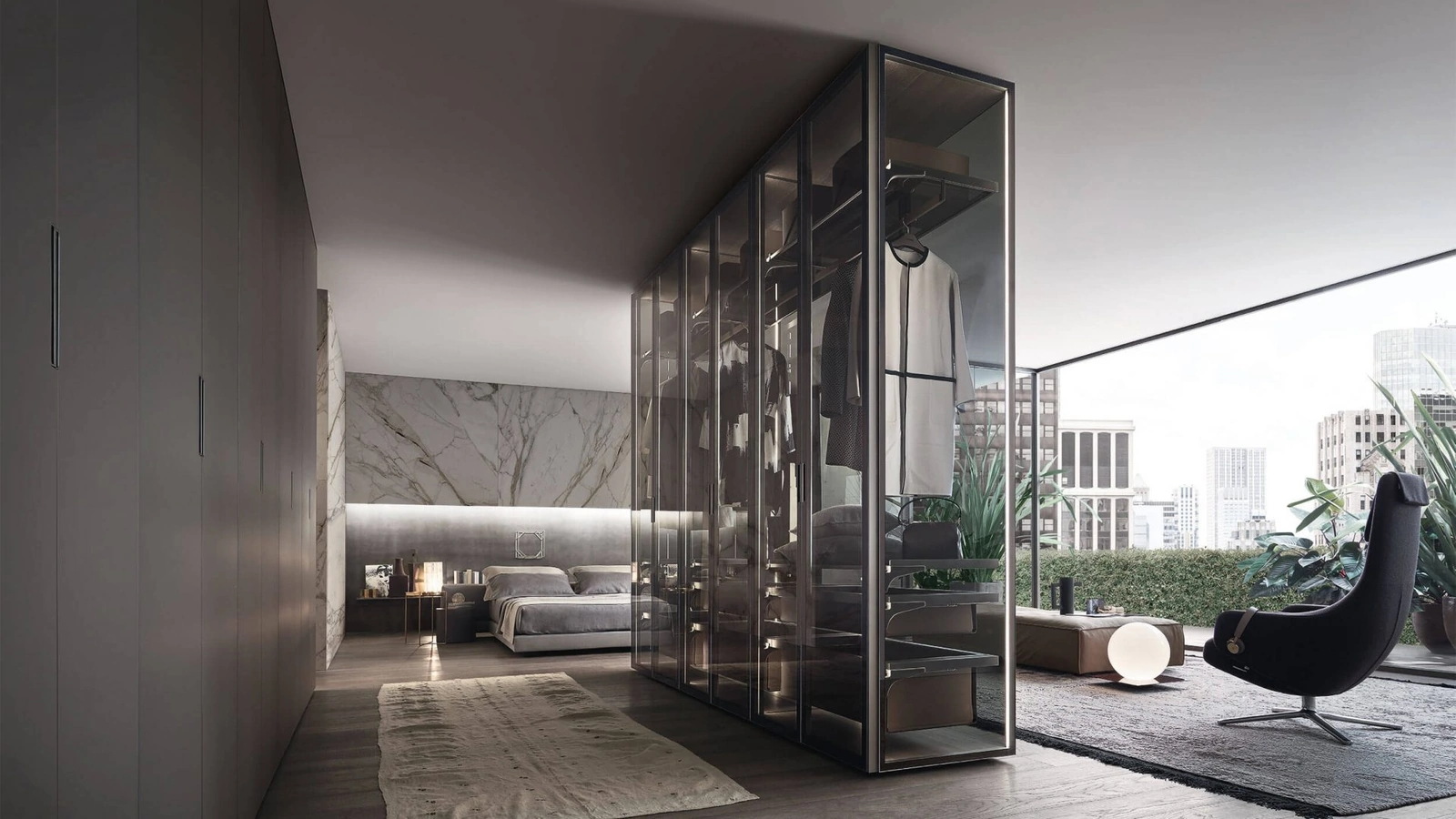 Armadio Cover Freestanding Vetro di Rimadesio