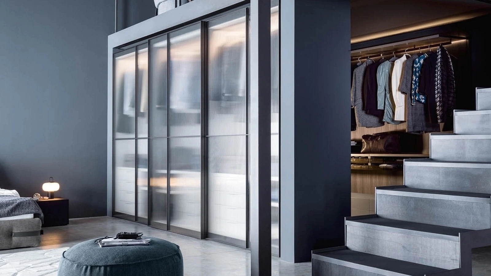 Armadio scorrevole Layer in vetro di Novamobili