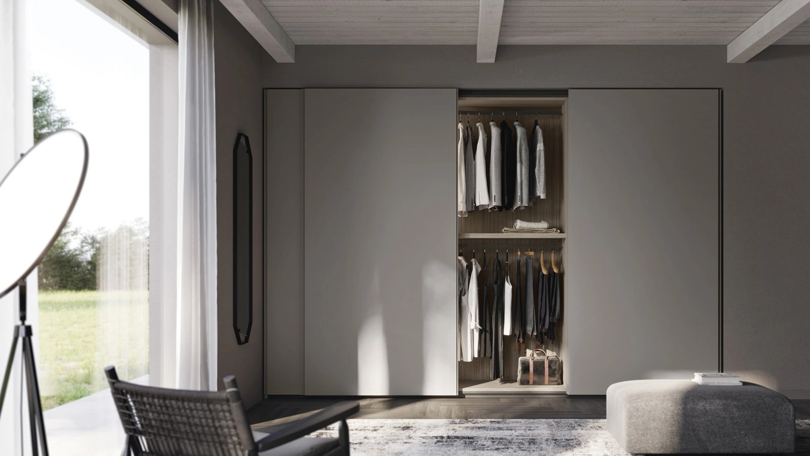 Armadio di design con anta scorrevole Line di Fimar