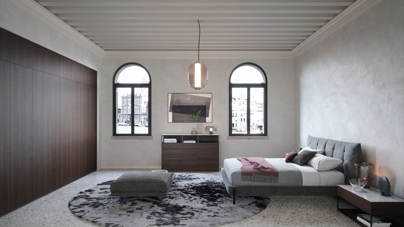 Armadio Alfa in legno impiallacciato di Novamobili