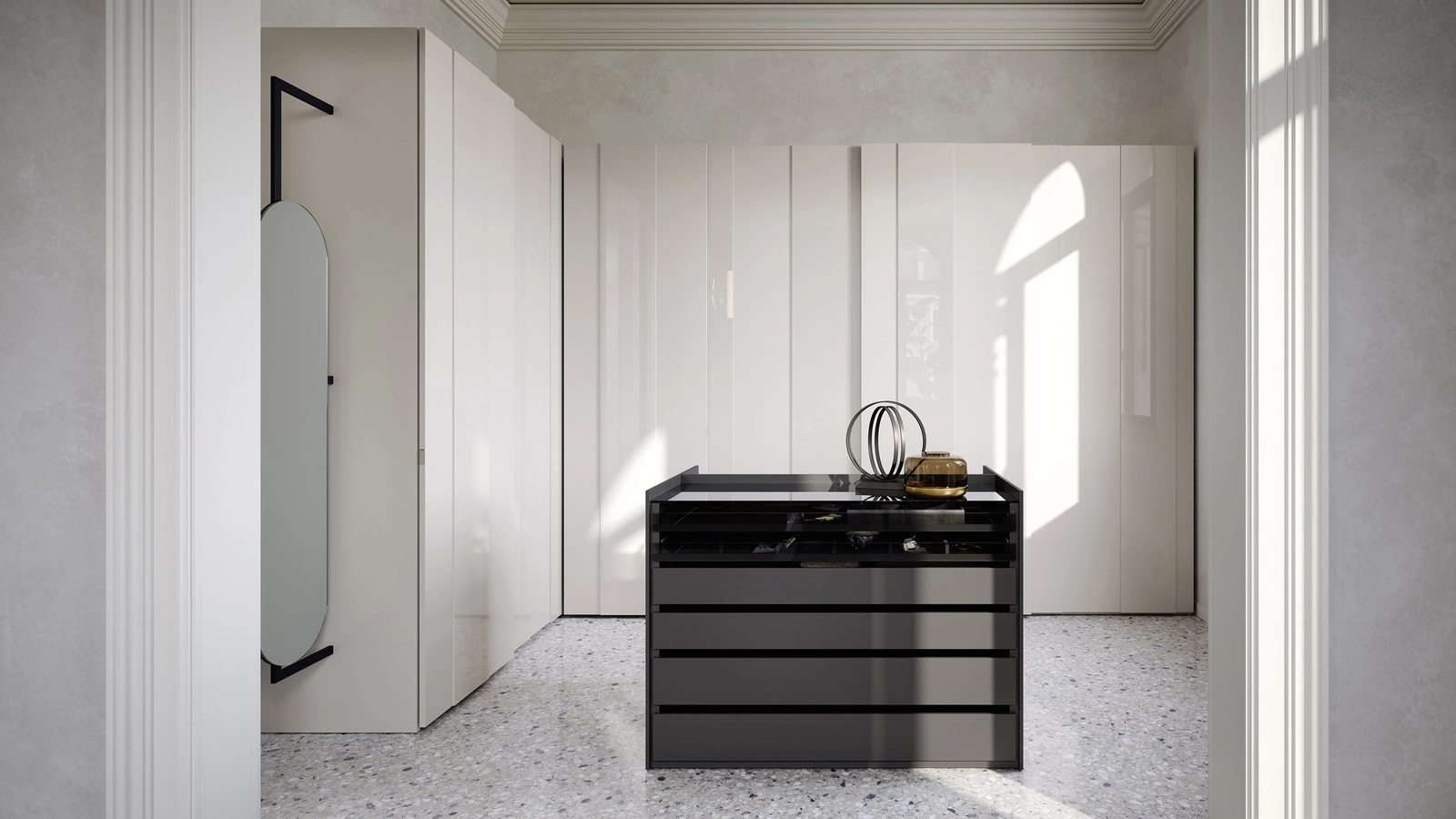 Armadio Plissé angolare con anta scorrevole di Novamobili