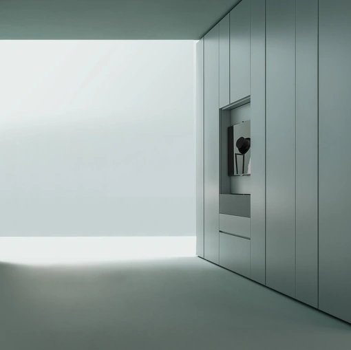 Armadio Freedhome con ante battenti in laccato opaco Porta TV apribile notte di Caccaro