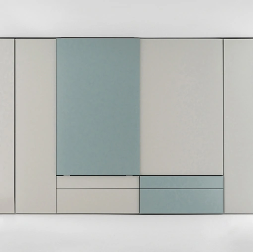 Armadio Freedhome Scorrevole con cassetti in laccato opaco a due colori di Caccaro