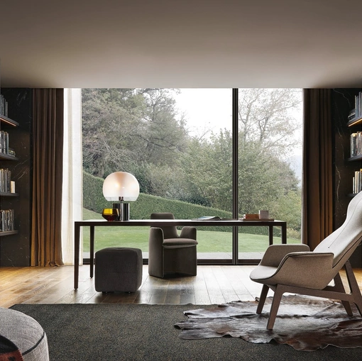 Armadio Senzafine Bangkok con ante scorrevoli rivestito in cuoio di Poliform