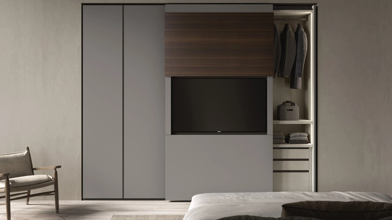 Armadio porta TV con anta scorrevole Sipario di Fimar