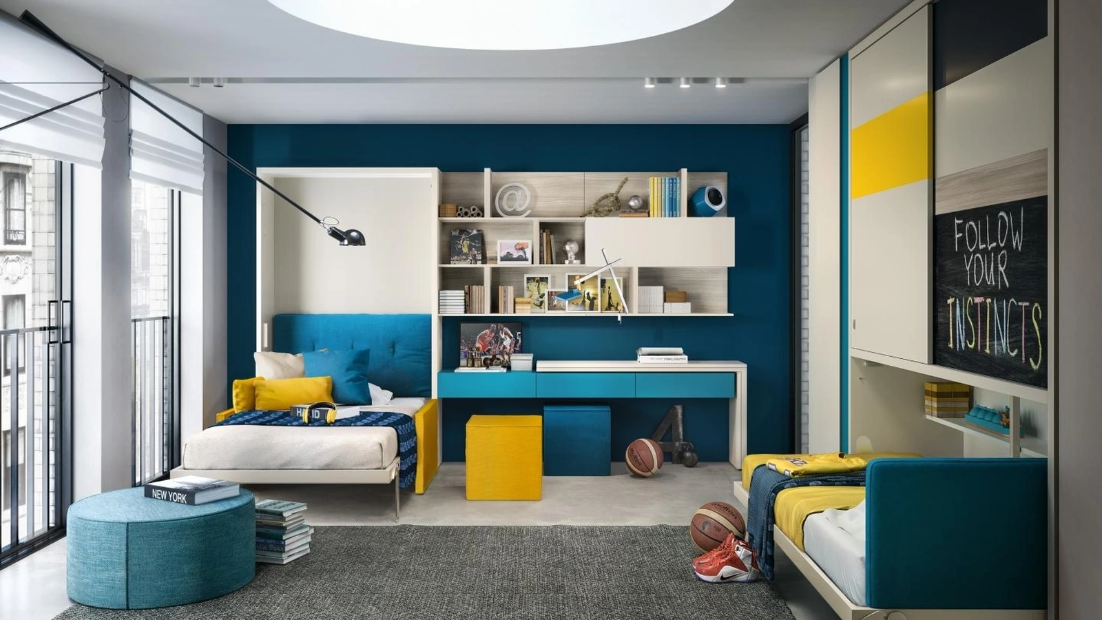 Cameretta salvaspazio trasformabile Young 07 di Clei