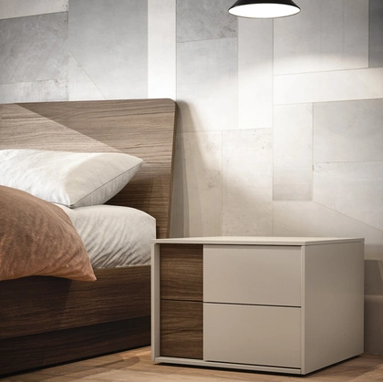 Comodino Parigi in melaminico Canapa e Rovere Cotto di Cinquanta3