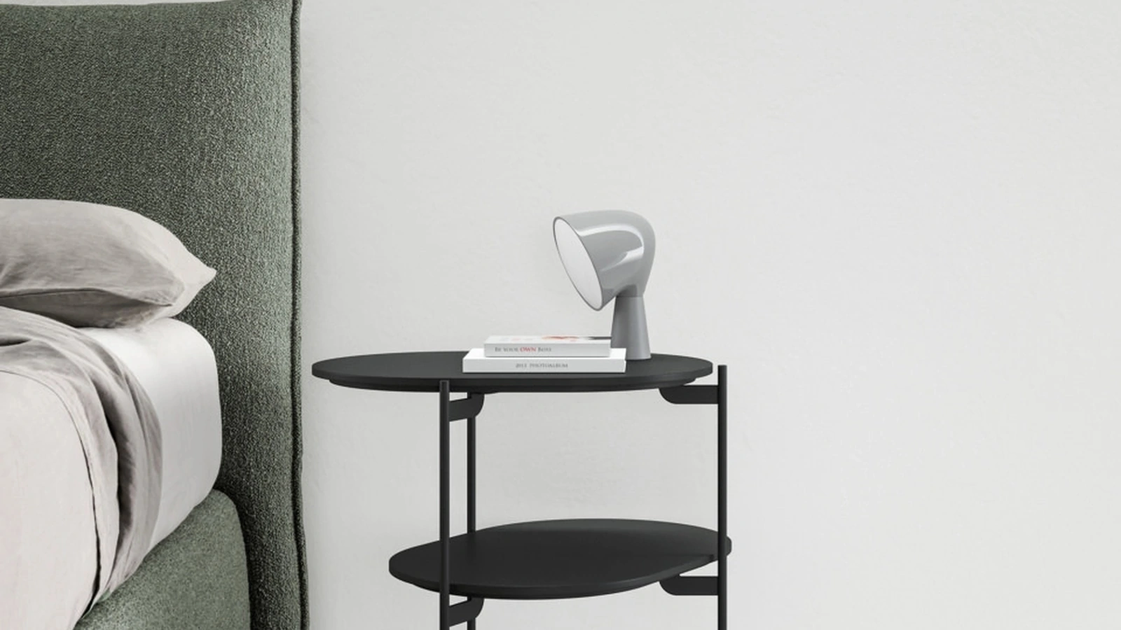 Comodino Loto in laccato e metallo di Caccaro