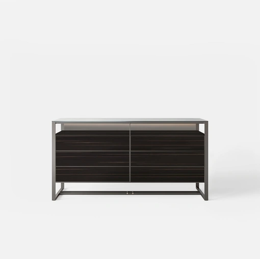 Comò Rialto in legno tinto ebano di Rimadesio