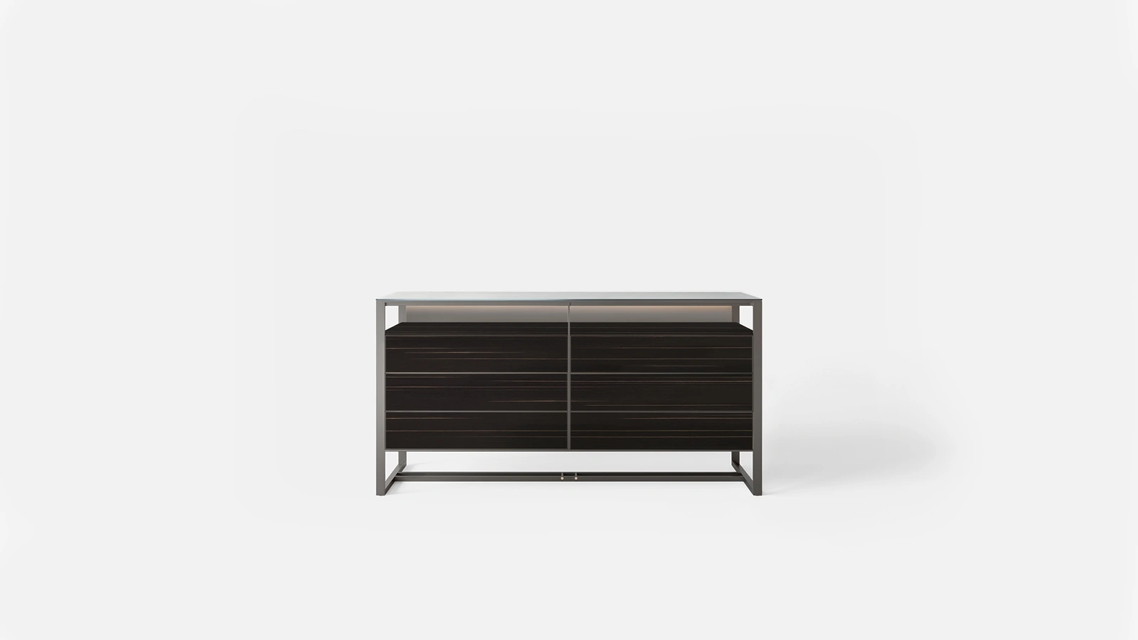 Comò Rialto in legno tinto ebano di Rimadesio