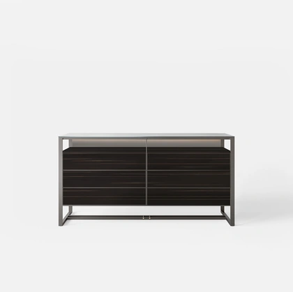 Comò Rialto in legno tinto ebano di Rimadesio