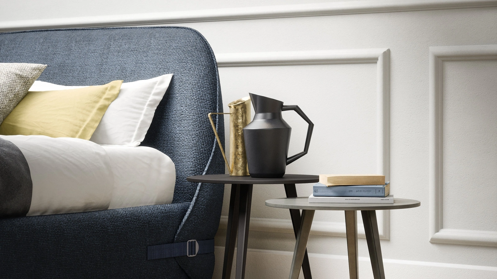 Comodino a tre gambe in laccato opaco Trio di Novamobili