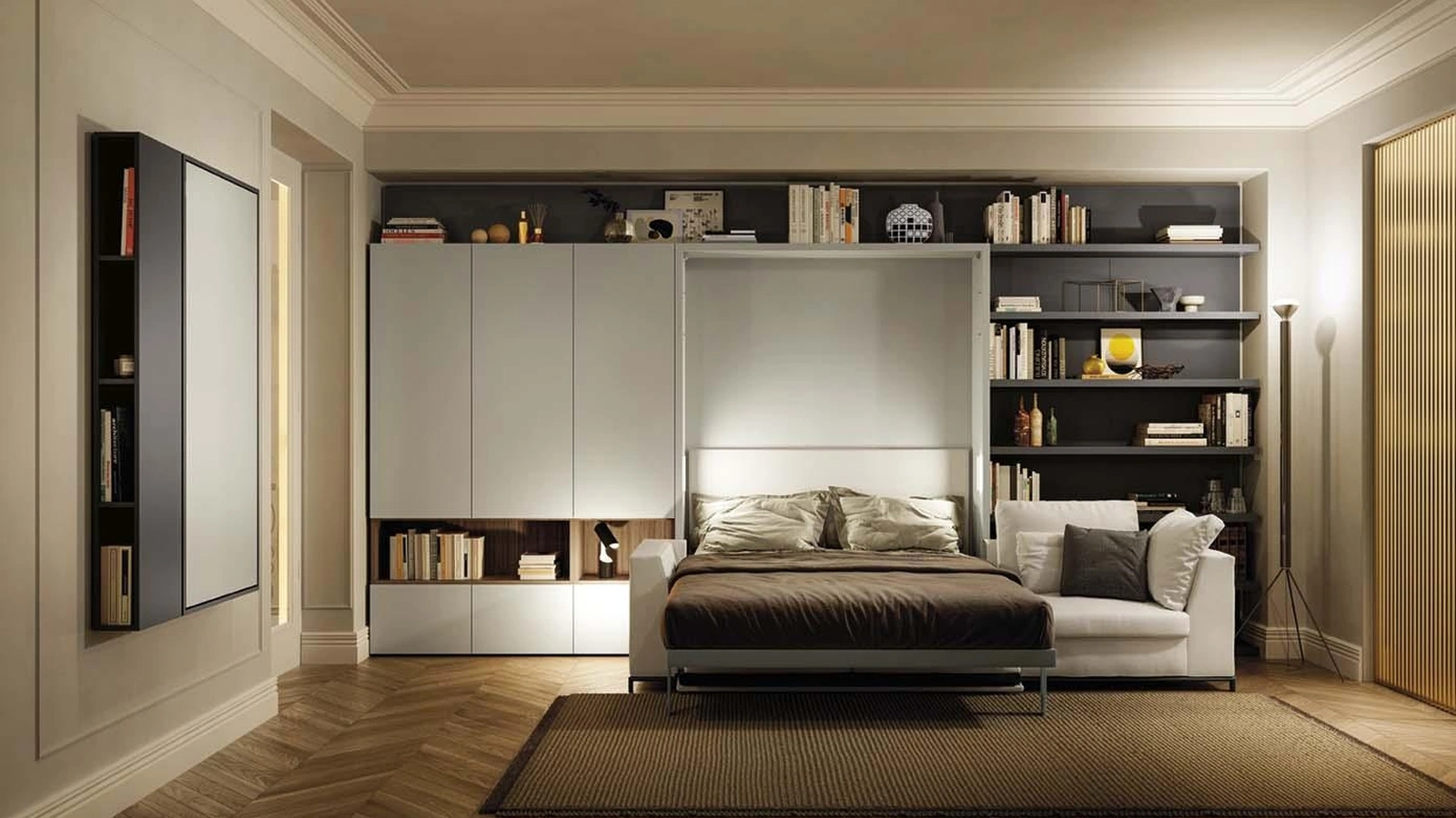 Letto a scomparsa aperto Living 25 di Clei