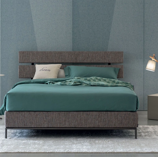 Letto in tessuto con box contenitore Banco di Oggioni