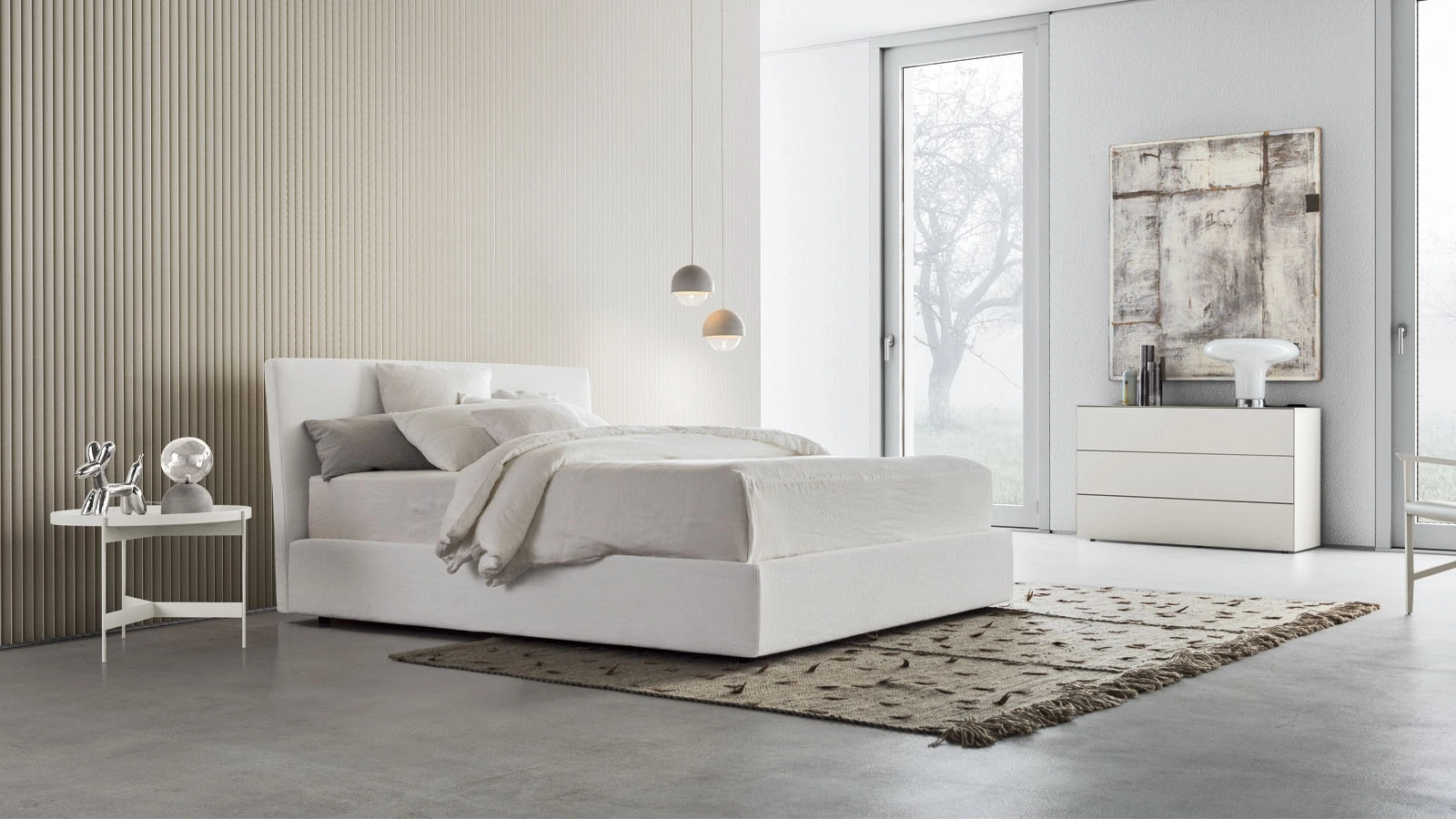 Letto in tessuto con box contenitore Beta Up di Pianca