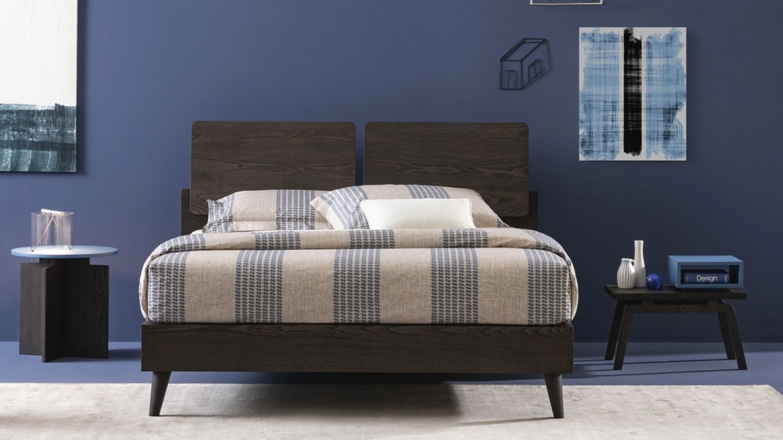 Letto in legno di Frassino con testiera Both di Oggioni