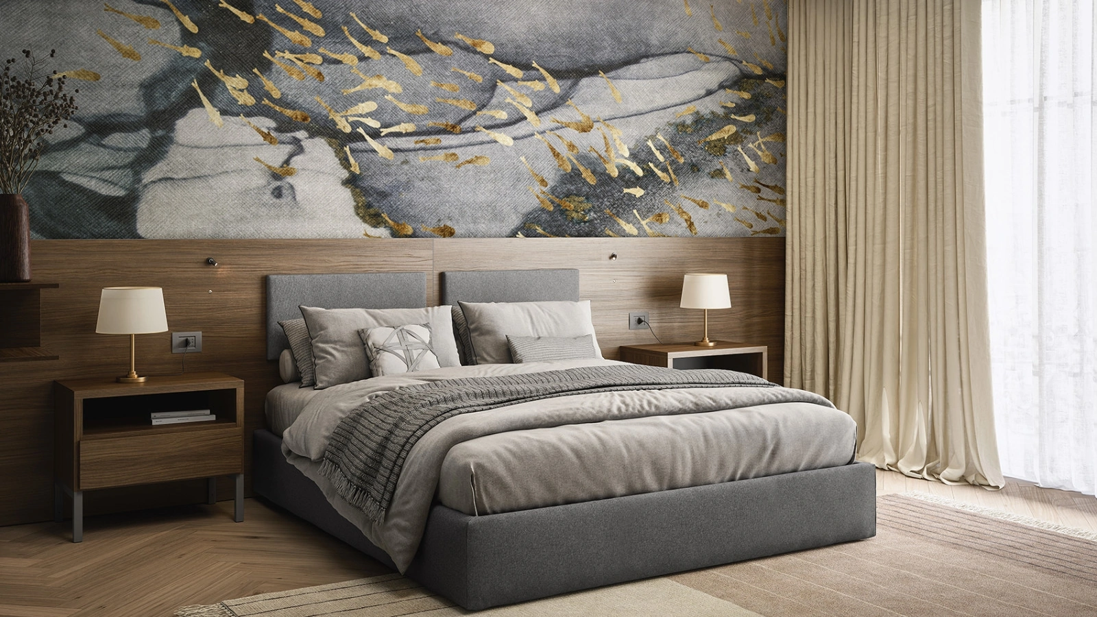 Letto in tessuto Cardiff di Cinquanta3