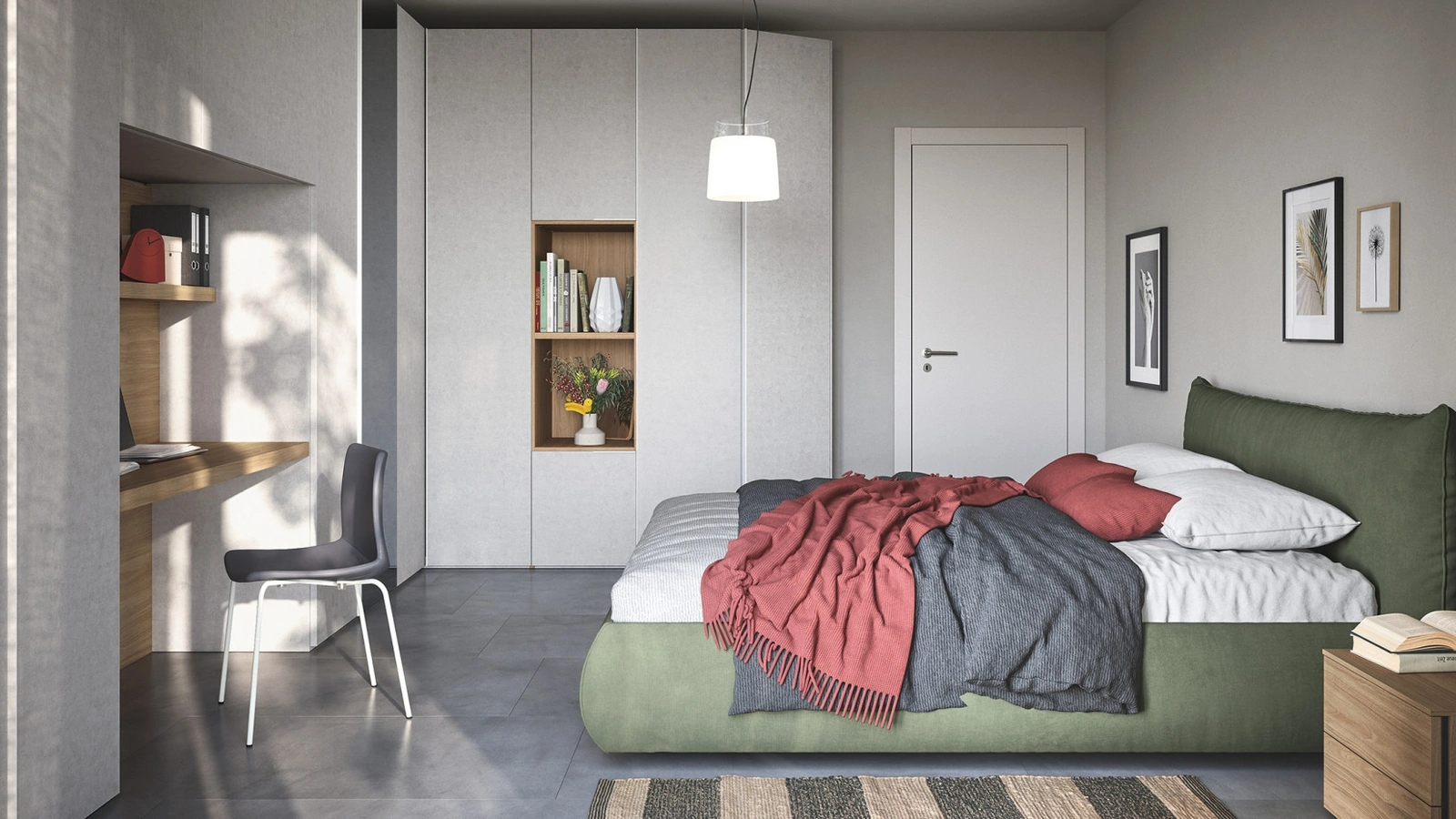 Letto in tessuto imbottito con box contenitore Thika di Cinquanta3