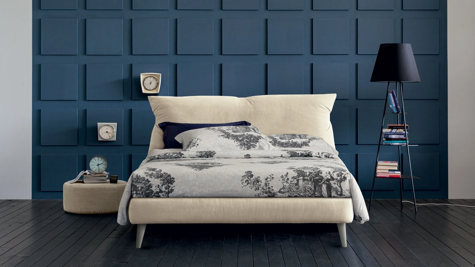 Letto in tessuto imbottito Dan di Oggioni