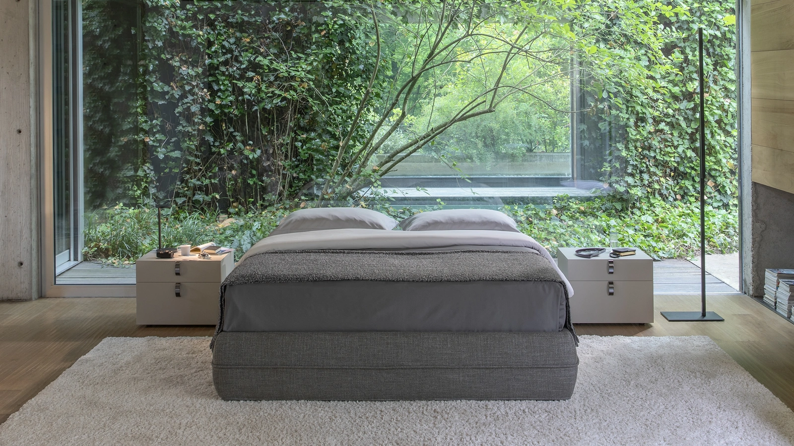 Letto in tessuto Mandarine Sommier di Flou