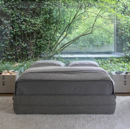 Letto in tessuto Mandarine Sommier di Flou