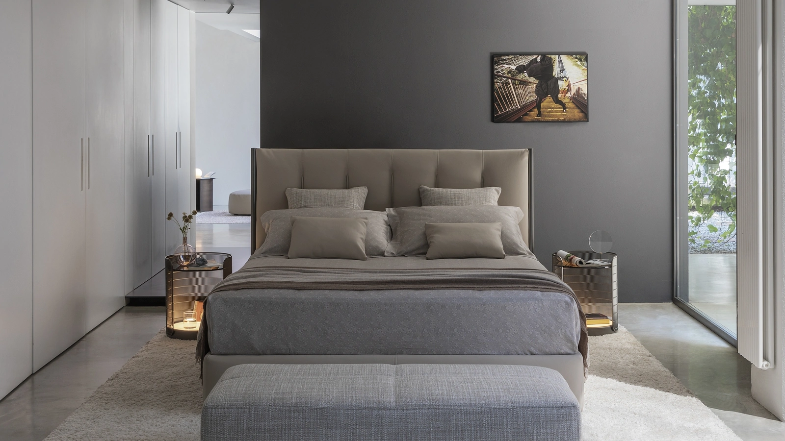 Letto in tessuto Koi di Flou