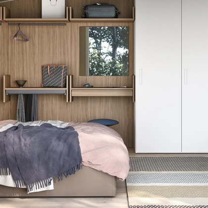 Letto matrimoniale in tessuto con testiera Lagos di Cinquanta3