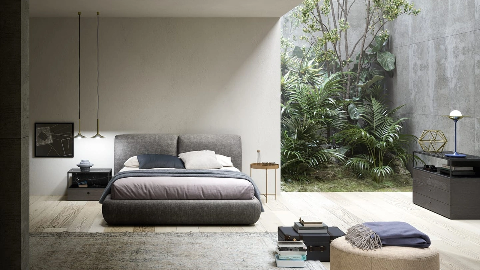 Letto Midnight in tessuto imbottito di Novamobili